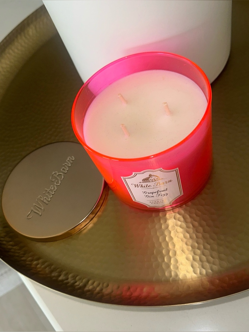 White Barn 3 Wick Candle Grapefruit Gin Fizz NEW HTF RARE RETIRED